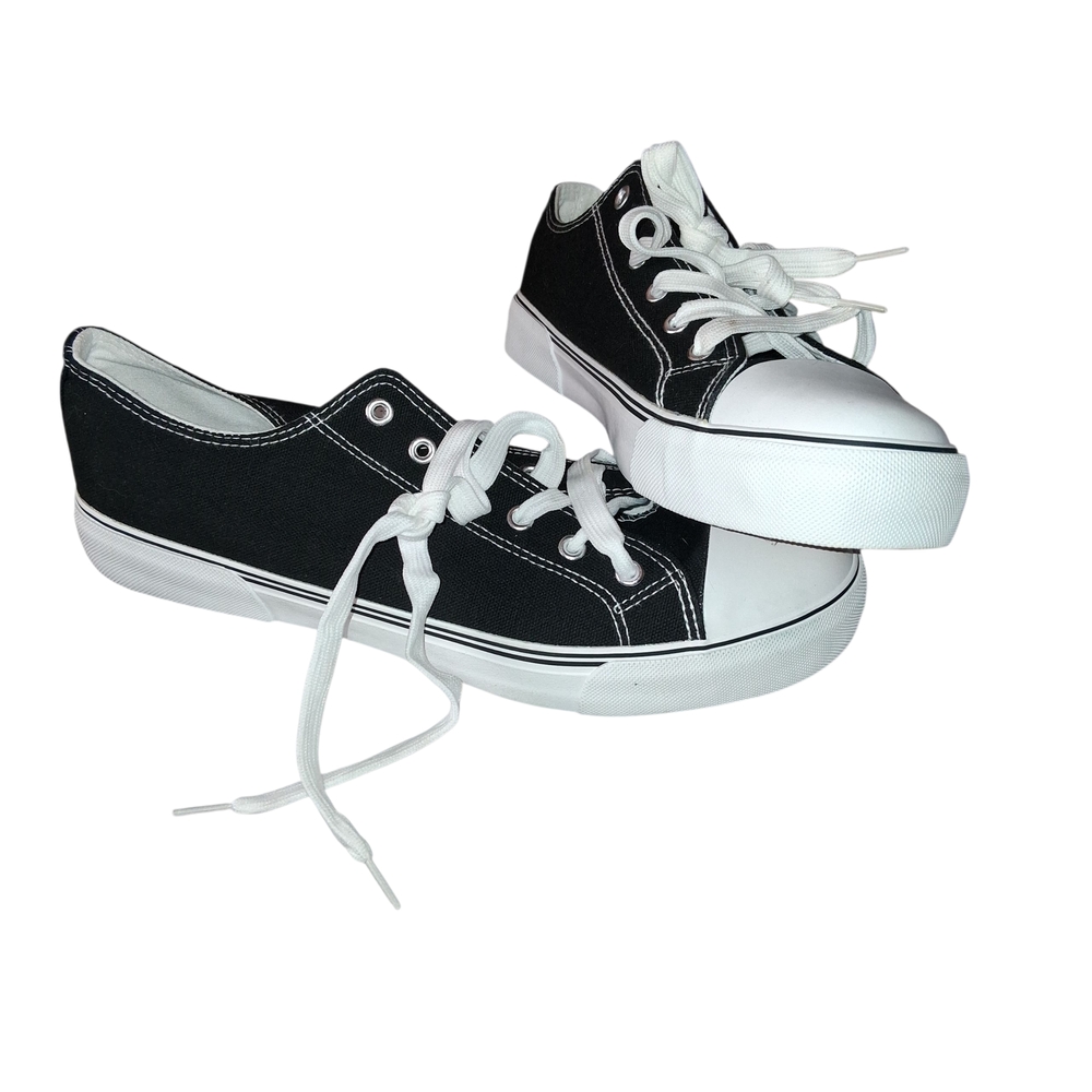 Stylish Black and White Canvas Sneakers